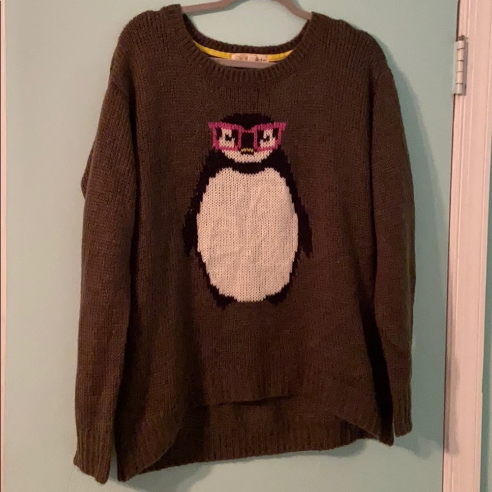 Gray penguin sweater